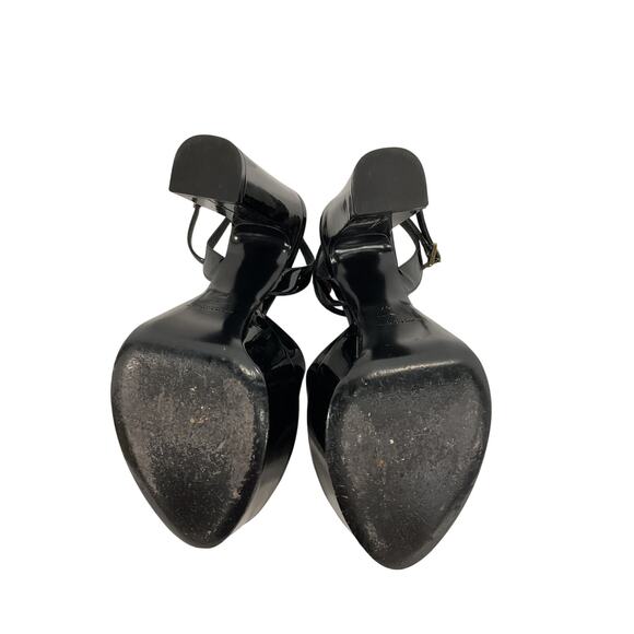 Saint Laurent Black Leather Sexy Tanouk Sandal Size 7 - Picture 5 of 5